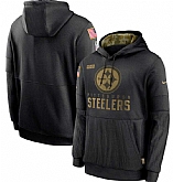 Men's Pittsburgh Steelers Nike Black 2020 Salute to Service Sideline Performance Pullover Hoodie,baseball caps,new era cap wholesale,wholesale hats